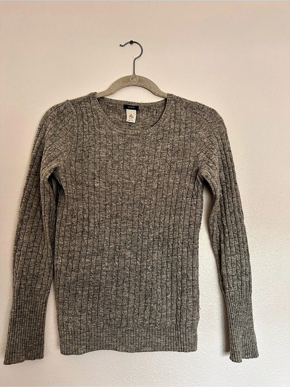Vintage J.Crew Cable Knit Crewneck Wool Cashmere Sweater